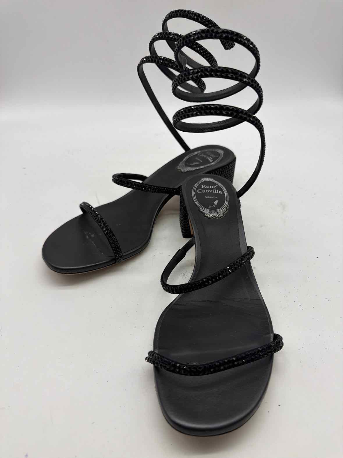 Pre-Owned Rene Caovilla Black Size 37.5 Strappy Heels | True Fashionistas.