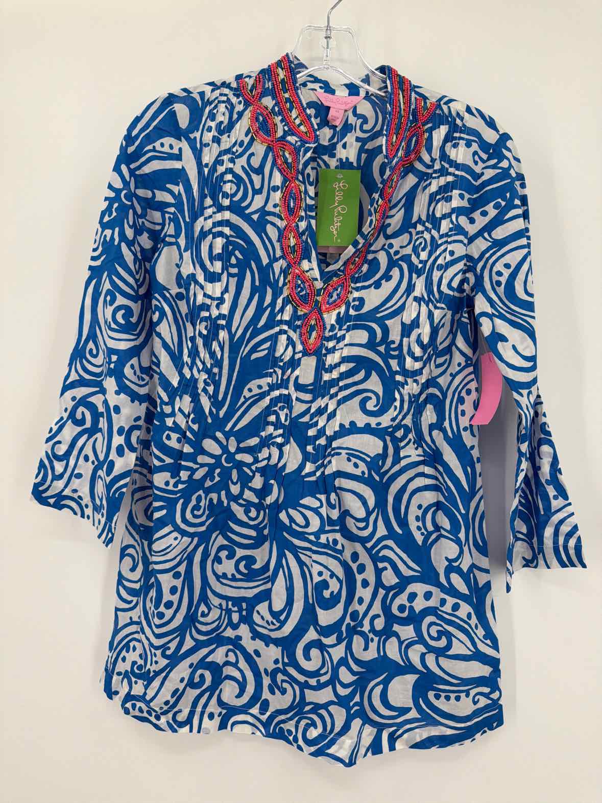 Pre-Owned Lilly Pulitzer Blue Size XS Tunic Blouse | True Fashionistas.