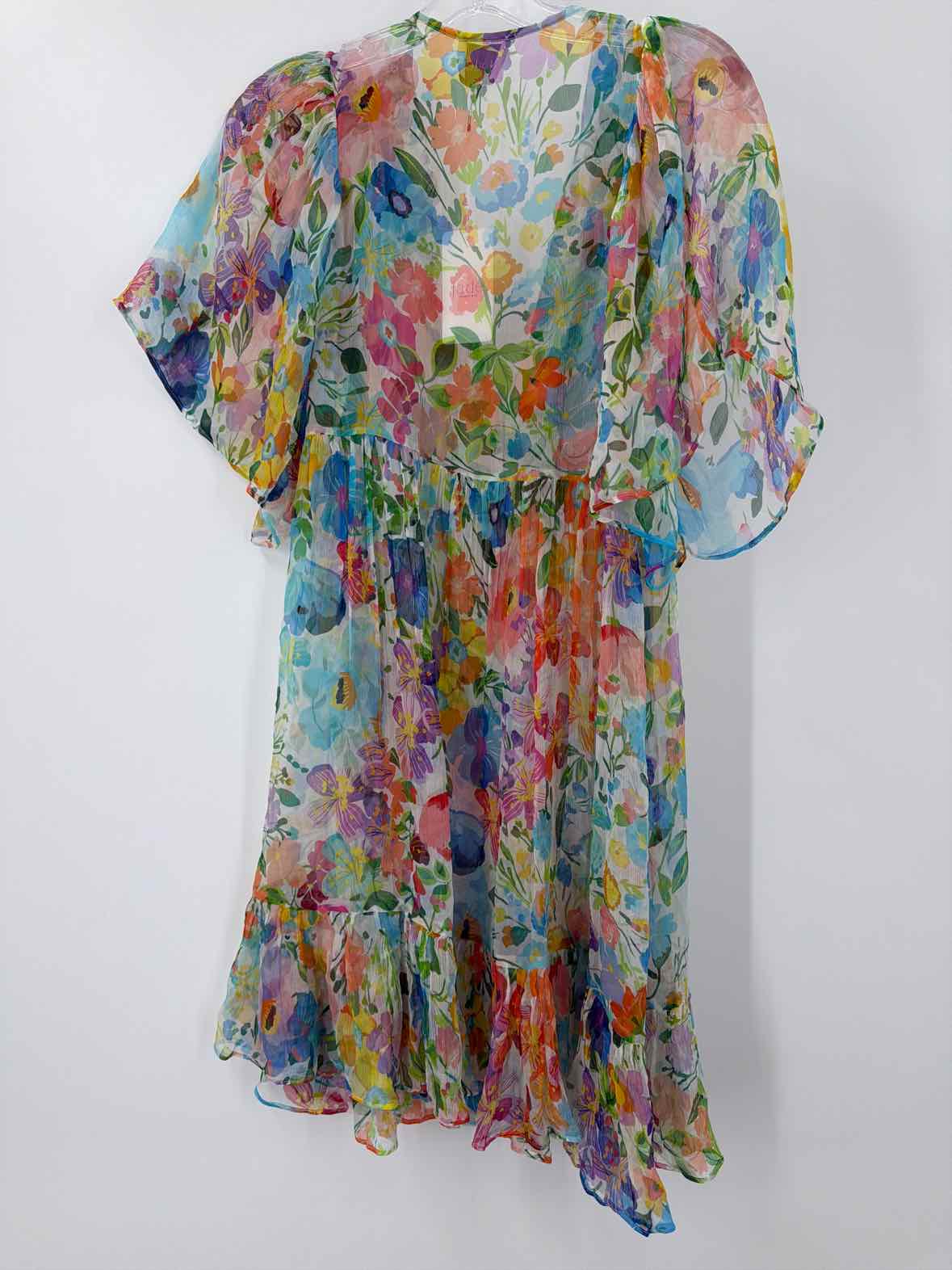 Pre-Owned Jade Johnny Was Blue Size XS Sheer Short Short Sleeve Dress | True Fashionistas.