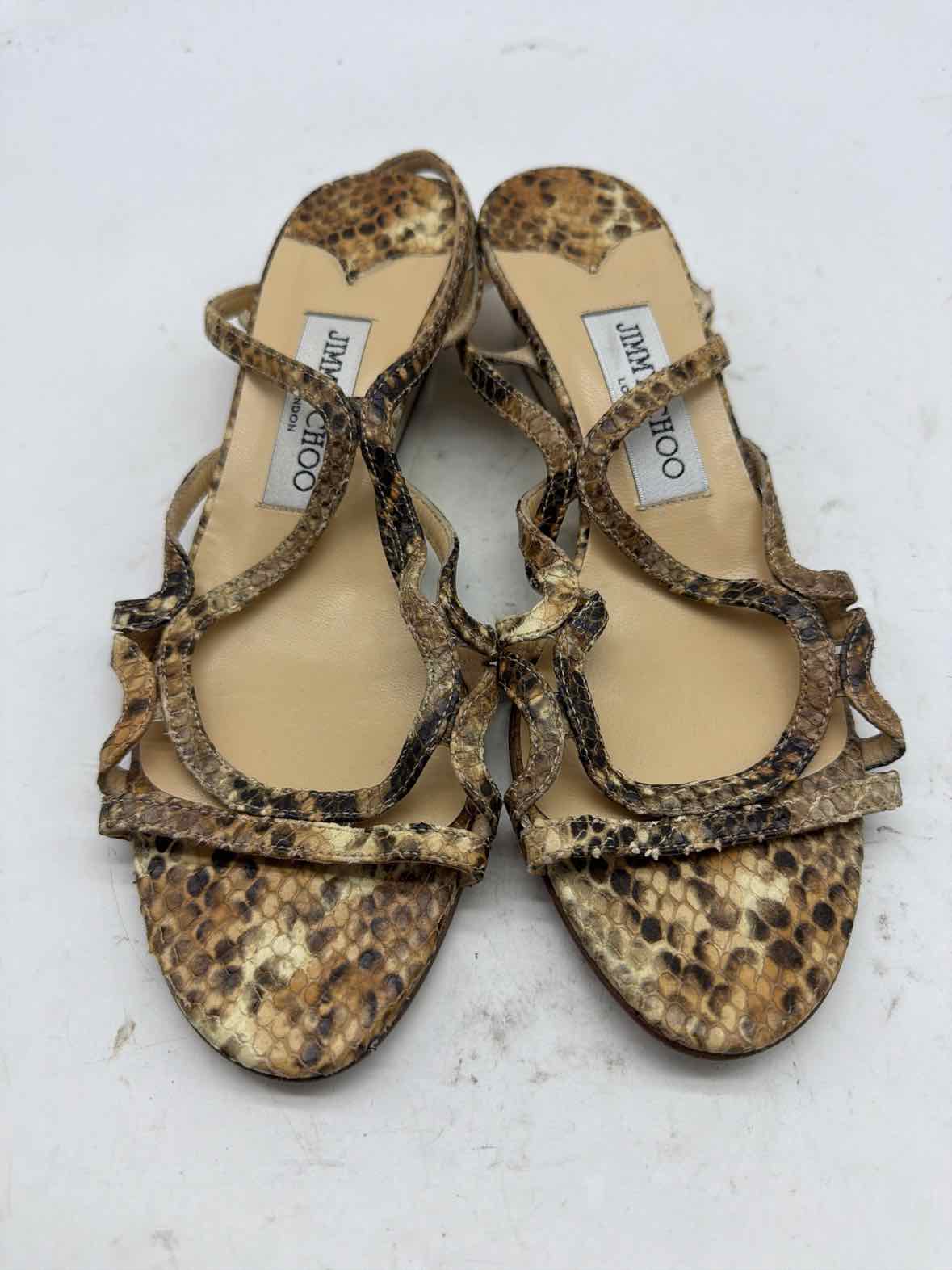 Pre-Owned Jimmy Choo Tan Size 8 Wedge Heels | True Fashionistas.