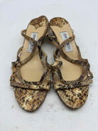 Pre-Owned Jimmy Choo Tan Size 8 Wedge Heels | True Fashionistas.