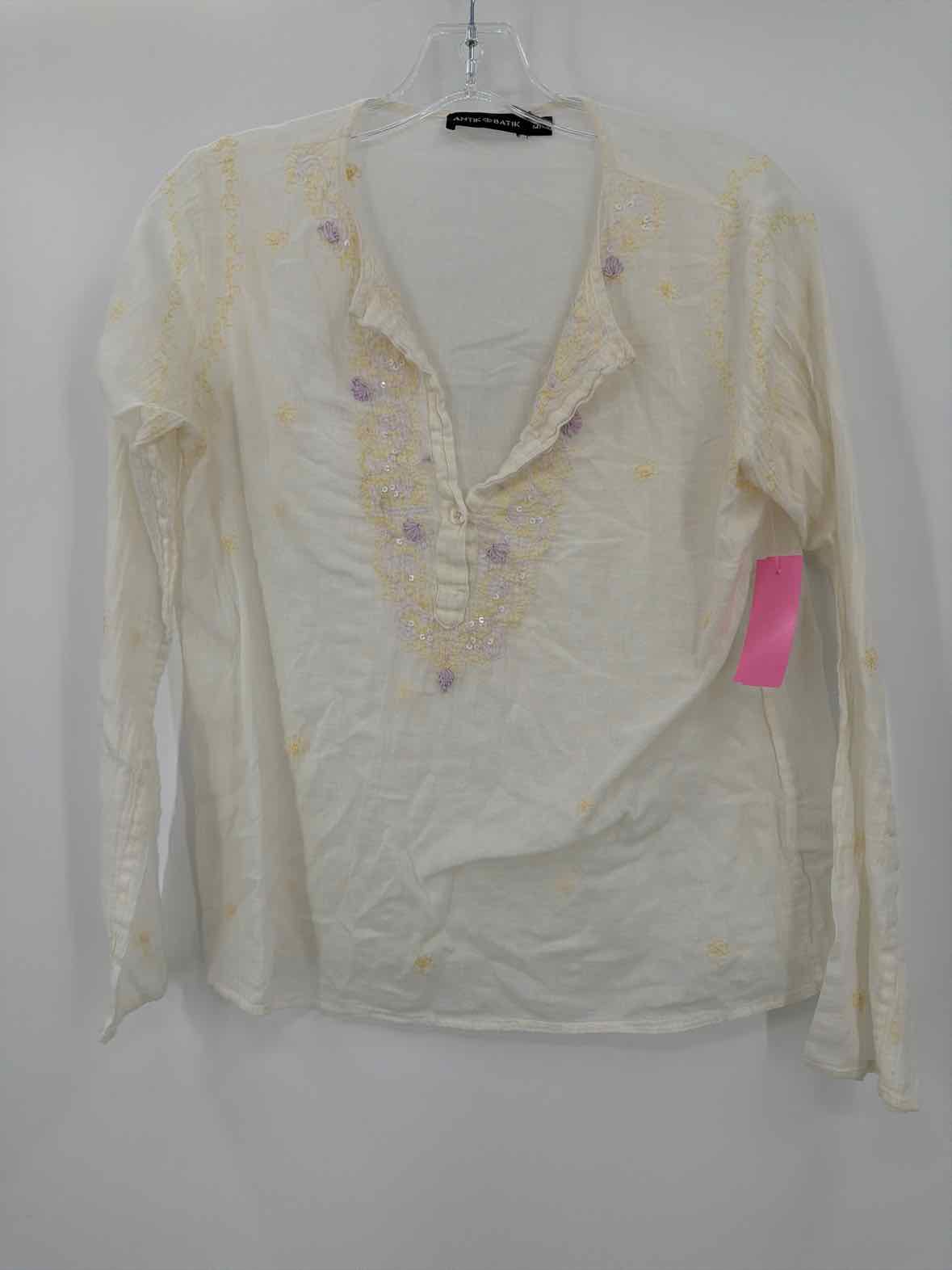 Pre-Owned Antik Batik Ivory Size Medium Tunic Blouse | True Fashionistas.