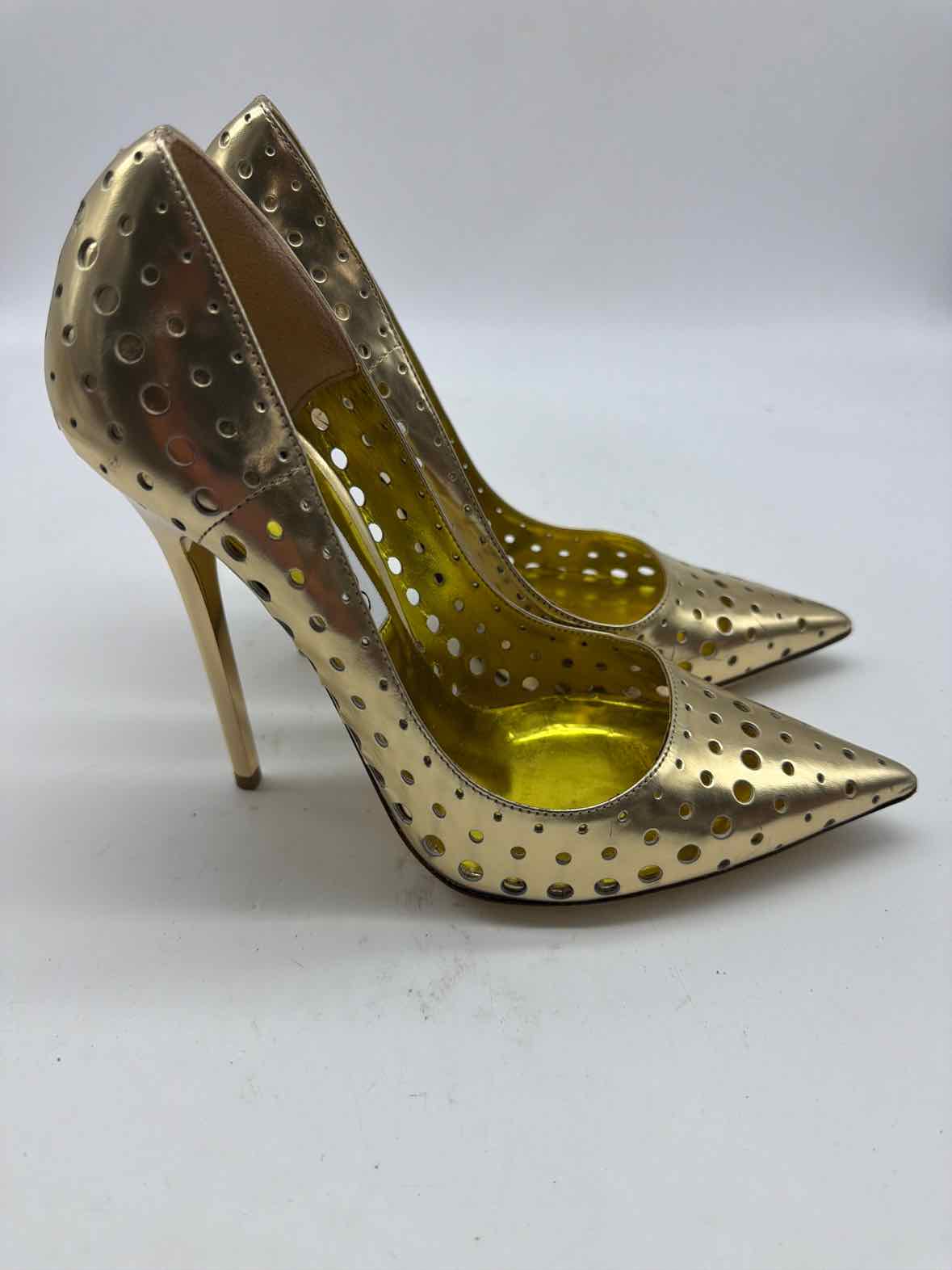 Pre-Owned Jimmy Choo Gold Size 36.5 Pump Heels | True Fashionistas.