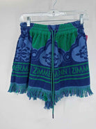 Pre-Owned Zimmermann Blue Size 4 Printed Shorts | True Fashionistas.