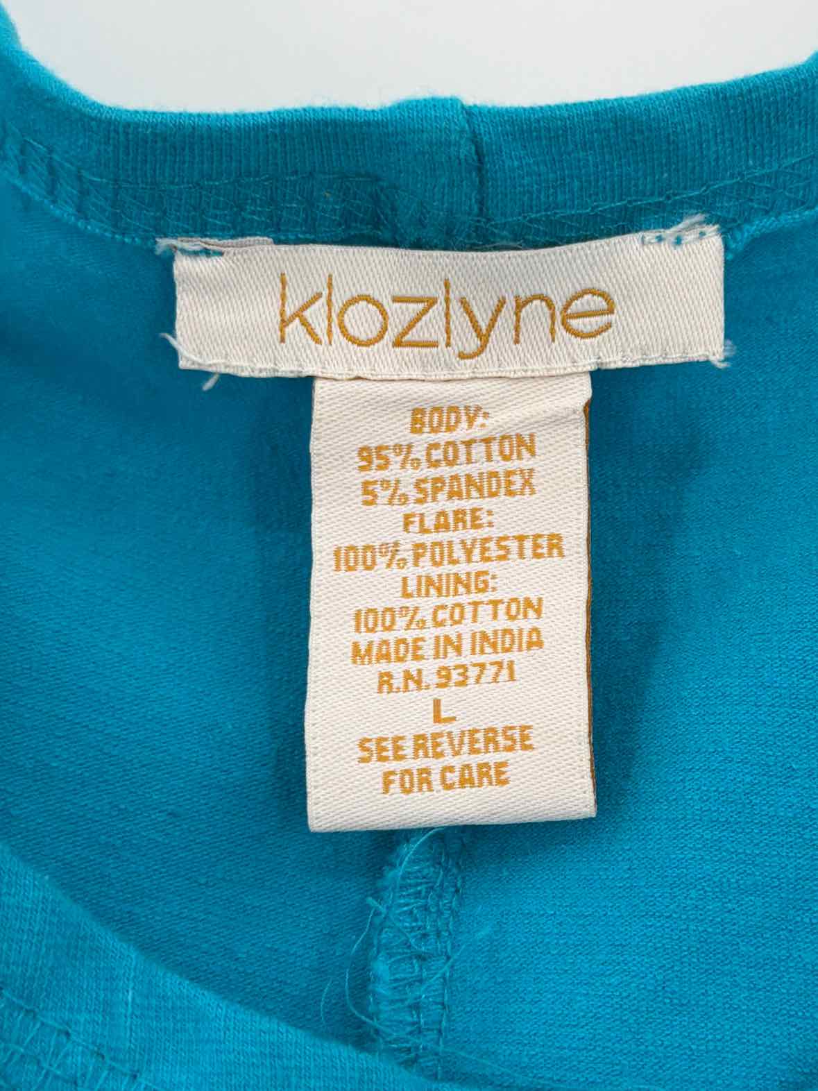 Pre-Owned Klozlyne Blue Size Large Long Sleeveless Dress | True Fashionistas.