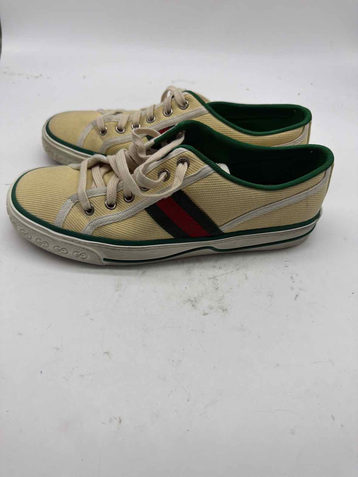 Pre-Owned Gucci Yellow Size 9.5 Canvas Fashion Sneaker Athletic Shoes | True Fashionistas.