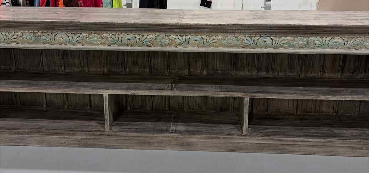 Distressed Gray Wood Living Room Media Cabinet | True Fashionistas.