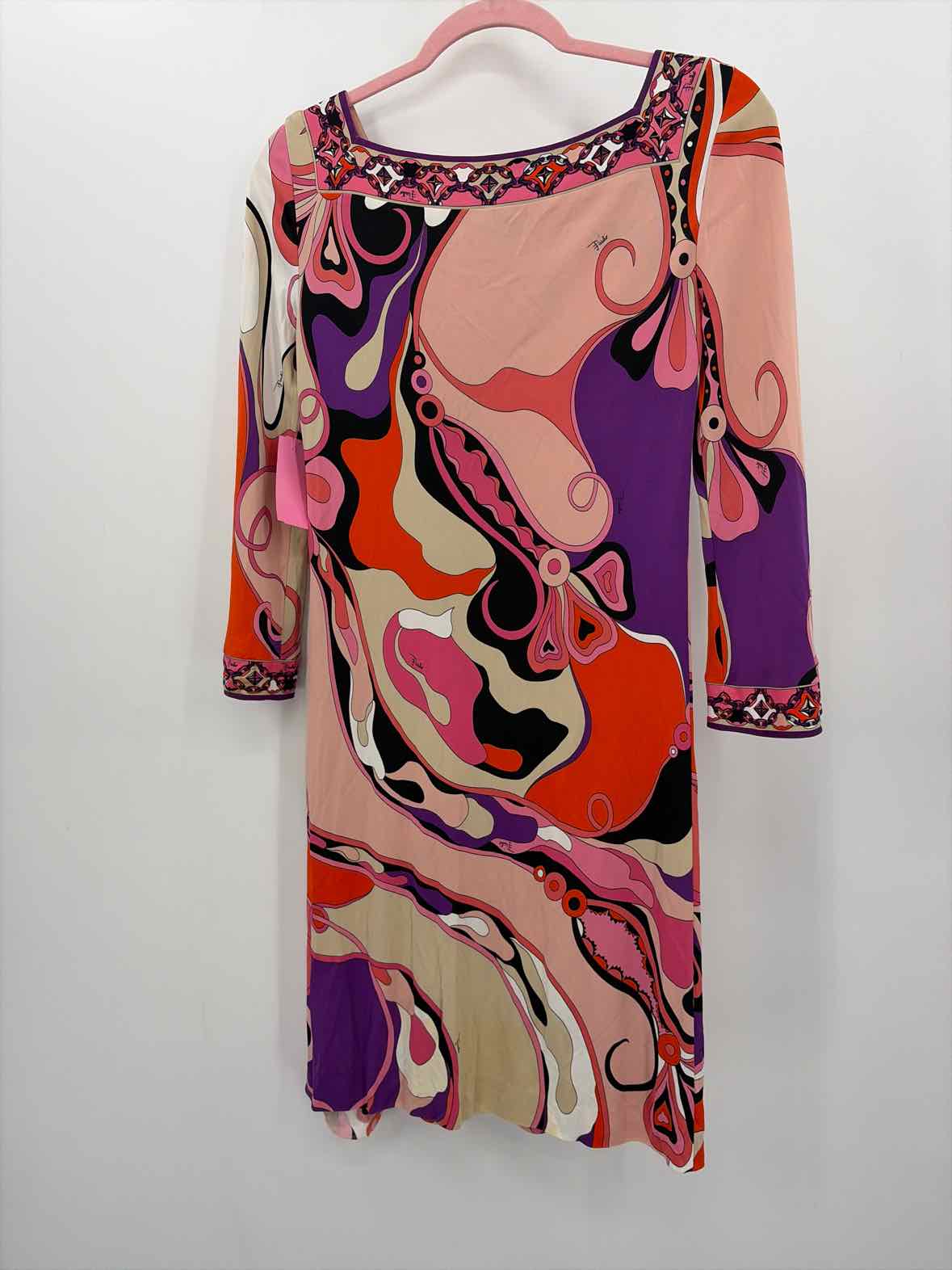 Emilio Pucci Pink Size 4 Knee Length Long Sleeve Dress | True Fashionistas.