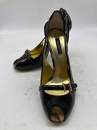 Pre-Owned Dolce & Gabbana Black Size 6.5 Patent Leather Peep Toe Heels | True Fashionistas.