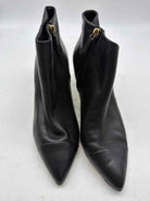 Pre-Owned Chanel Black Size 9.5 Leather Ankle Boot Boots | True Fashionistas.