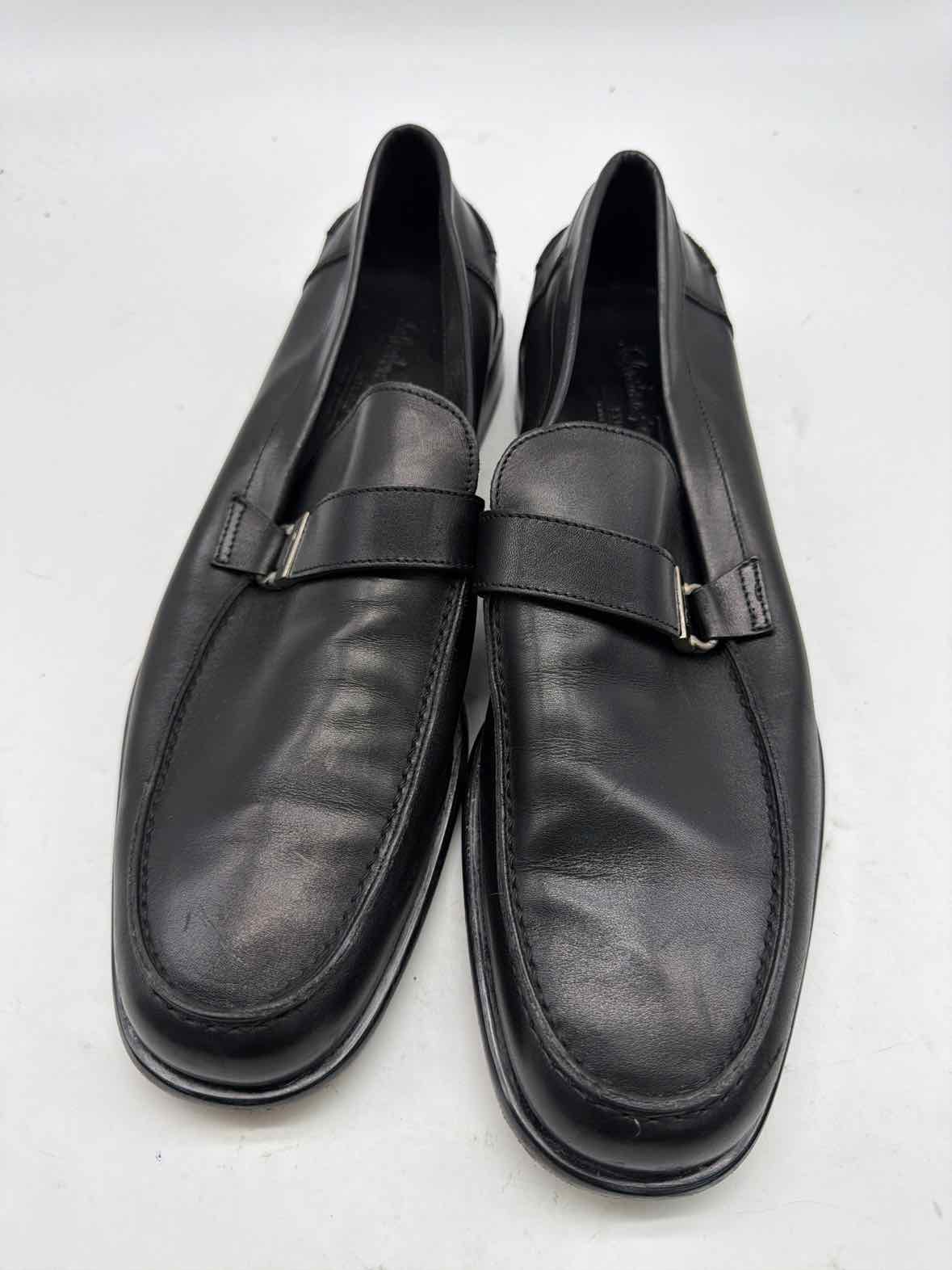 Pre-Owned Salvatore Ferragamo Black 9.5 Slip On Men's Dress Shoes | True Fashionistas.