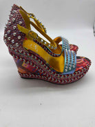 Pre-Owned Christian Louboutin Multi-Color Size 38 Wedge Heels | True Fashionistas.