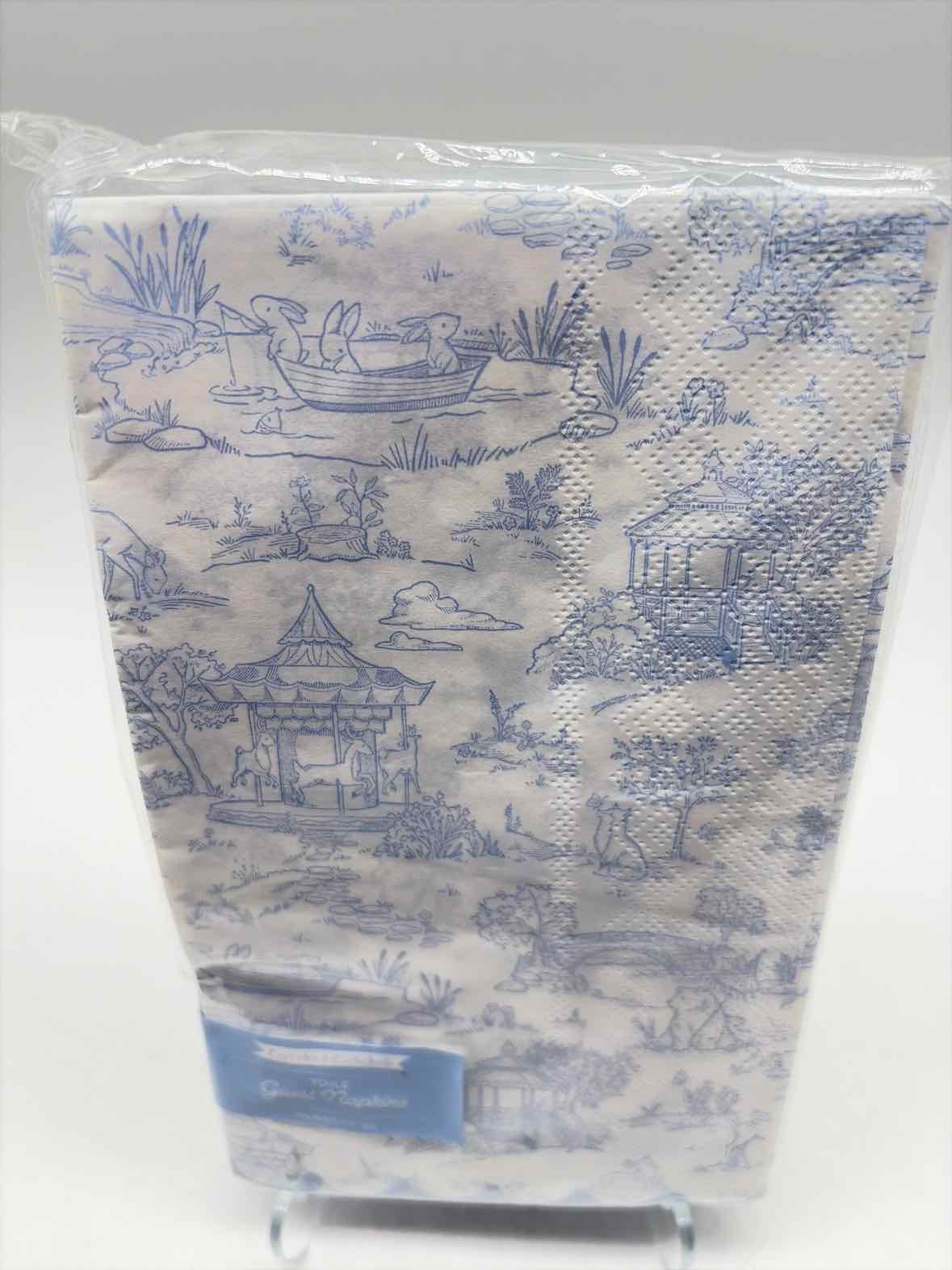 Blue Toile Paper Guest Towel Napkins | True Fashionistas.