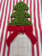 Red Stripe Christmas Topiary Towel | True Fashionistas.