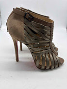 Pre-Owned Christian Louboutin Gold Size 8 Caged Heels | True Fashionistas.