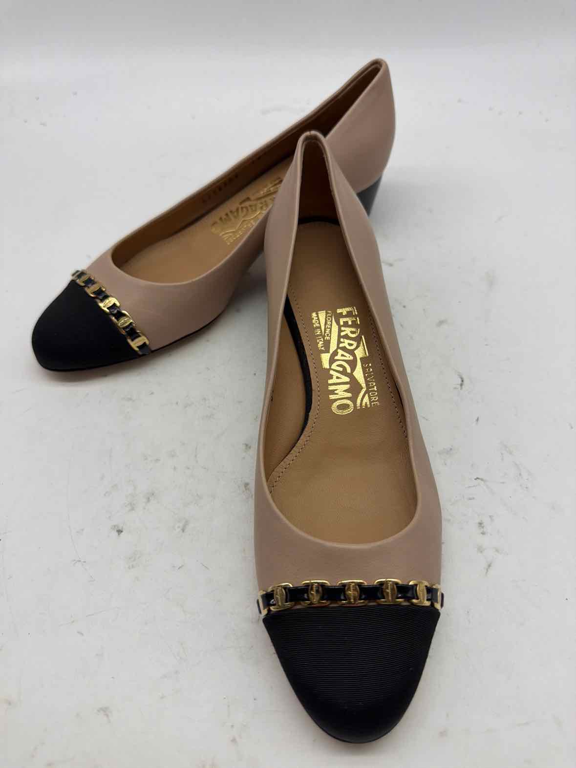 Pre-Owned Salvatore Ferragamo Tan Size 5.5 Block Heel Heels | True Fashionistas.