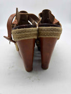 Pre-Owned Christian Louboutin Tan Size 8 Wedge Wedge Heels | True Fashionistas.