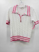 Lilly Pulitzer White Size Small Cable Knit Short Sleeve Sweater | True Fashionistas.