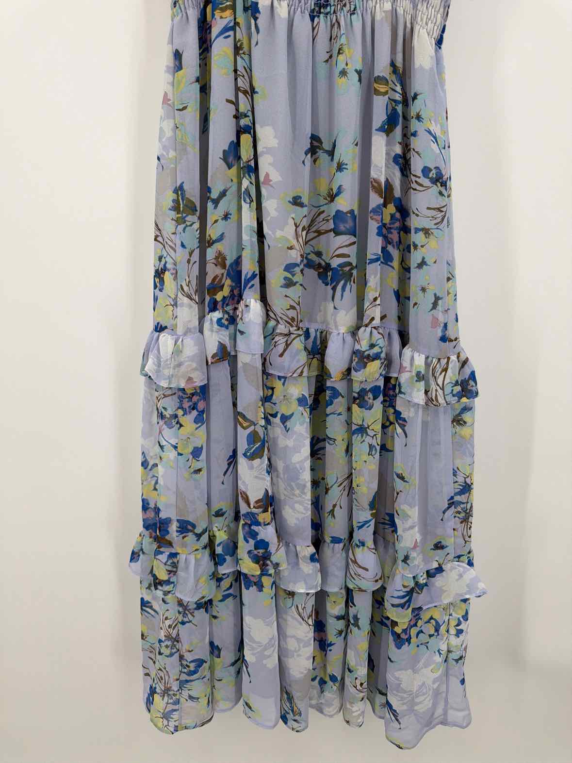 Pre-Owned Misa Blue Size Medium Midi Sleeveless Dress | True Fashionistas.