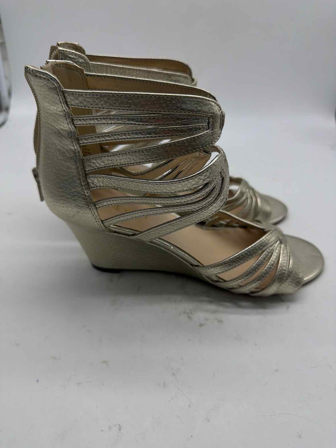 Pre-Owned Nine West Gold Size 9 Caged Heels | True Fashionistas.