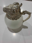White Glass Pitcher W/Ram Head | True Fashionistas.