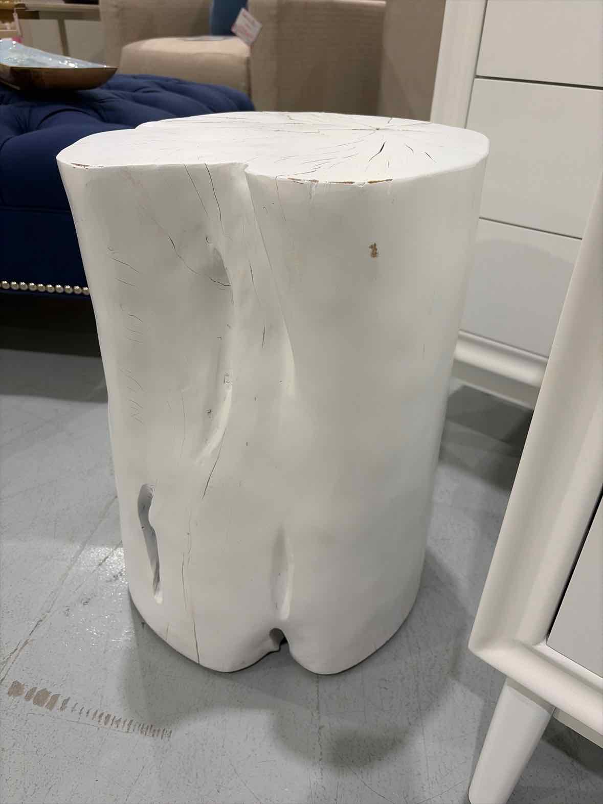 White Wood Stool End Table | True Fashionistas.
