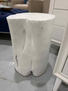White Wood Stool End Table | True Fashionistas.