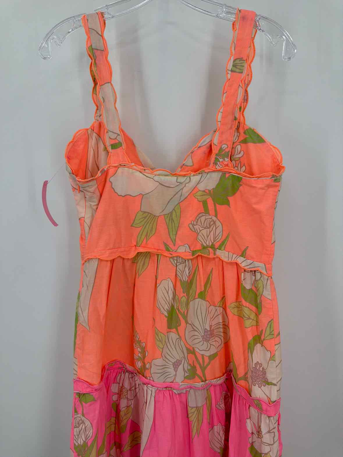 Pre-Owned Farm Rio Orange Size Small Long Sleeveless Dress | True Fashionistas.