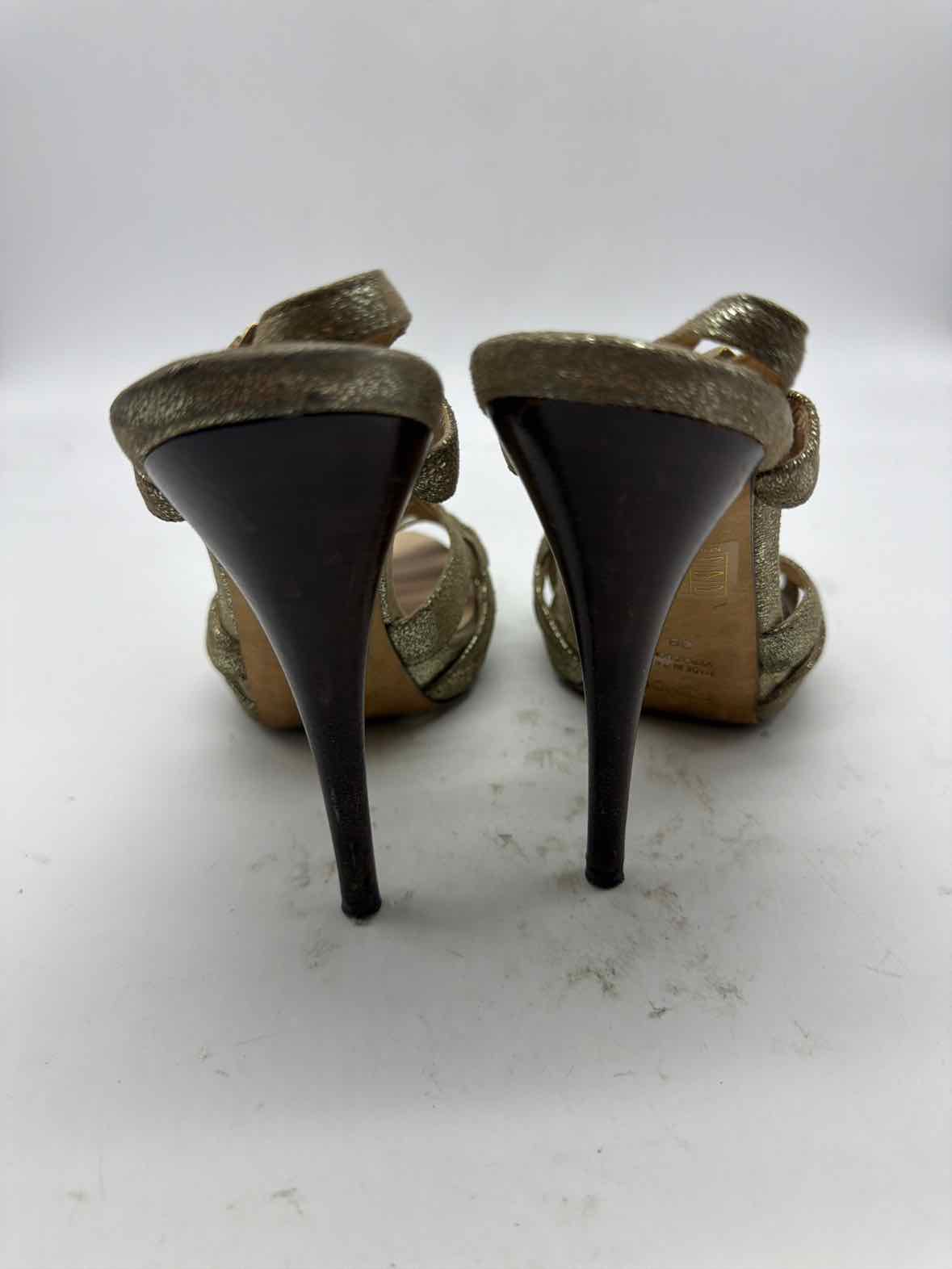 Pre-Owned Fendi Gold Size 8 Strappy Heels | True Fashionistas.