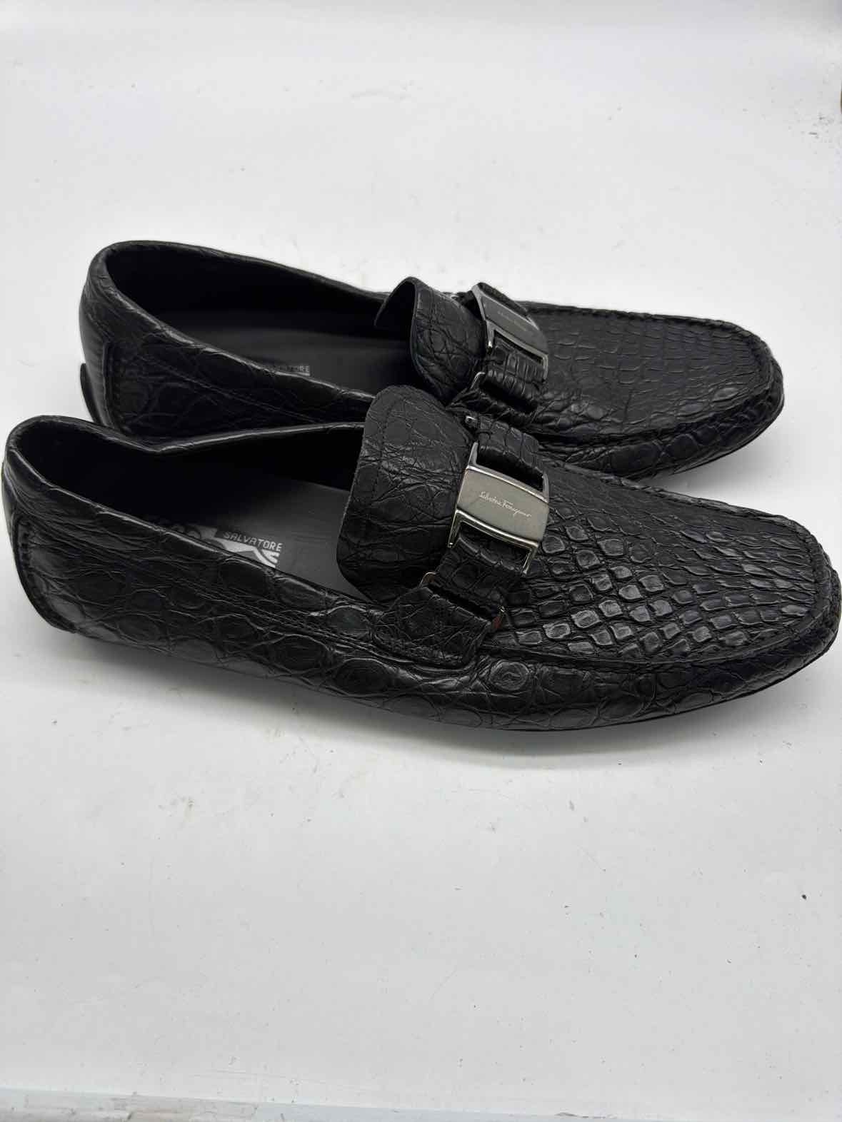 Pre-Owned Salvatore Ferragamo Black 9.5 Slip On Men's Dress Shoes | True Fashionistas.