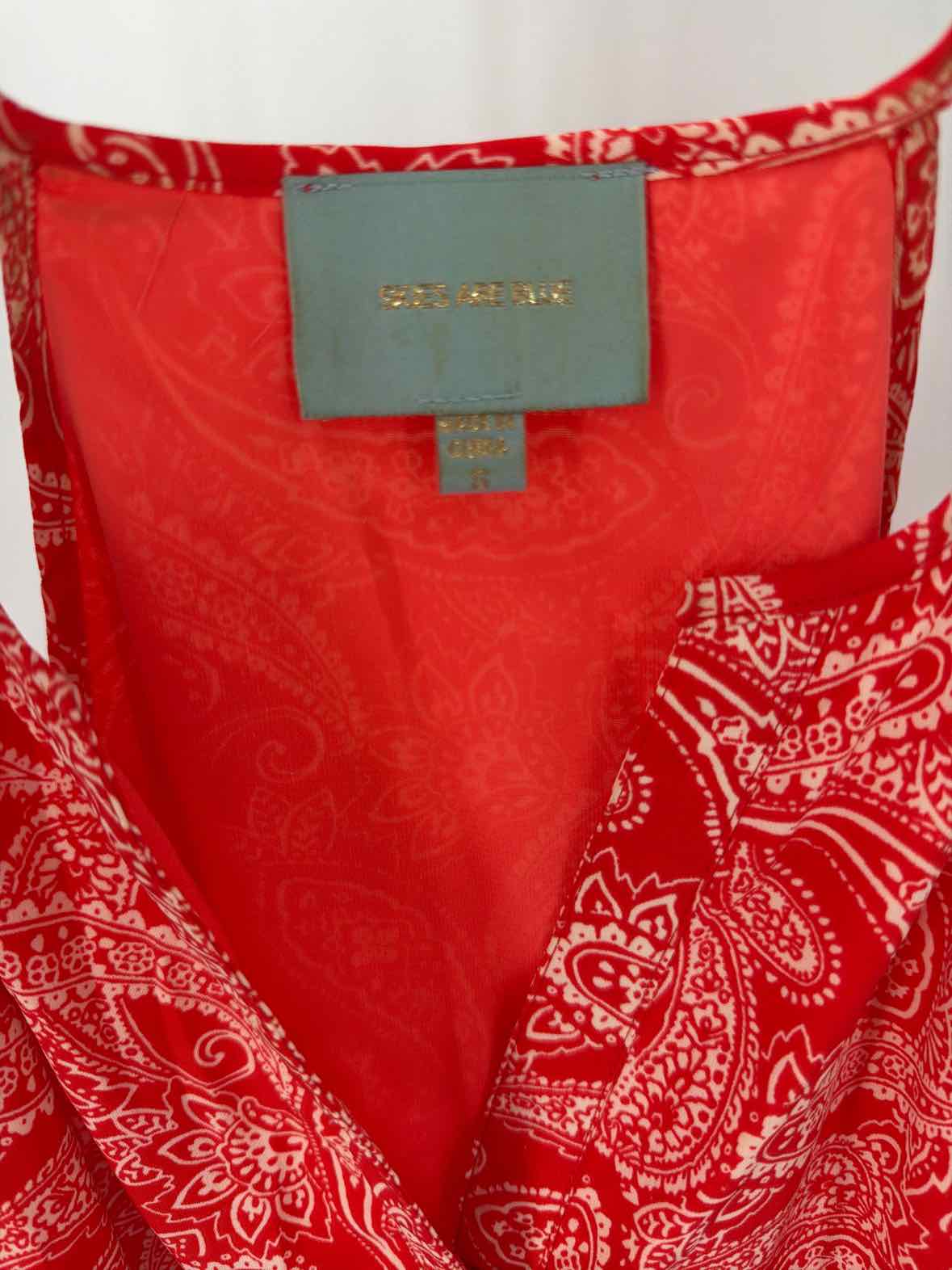 Pre-Owned Skies Are Blue Red Size Small Short Long Sleeve Dress | True Fashionistas.