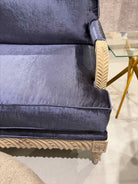 Navy Velvet Living Room Chair W/Wood Frame | True Fashionistas.