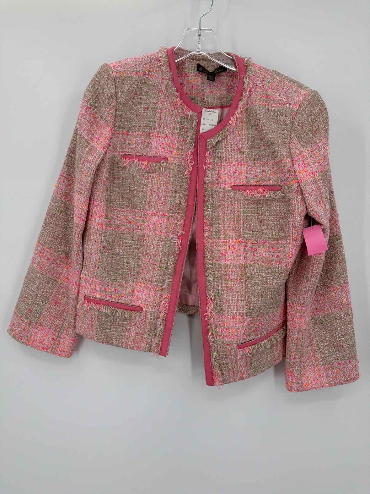 Pre-Owned Brooks Brothers Pink Size 10 Boucle Blazer | True Fashionistas.