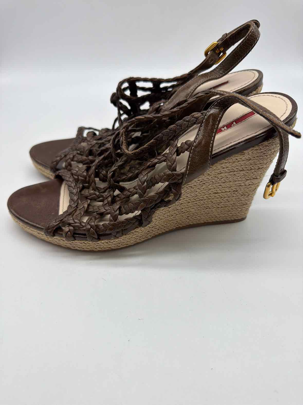 Pre-Owned Prada Brown Size 39 Wedge Heels | True Fashionistas.