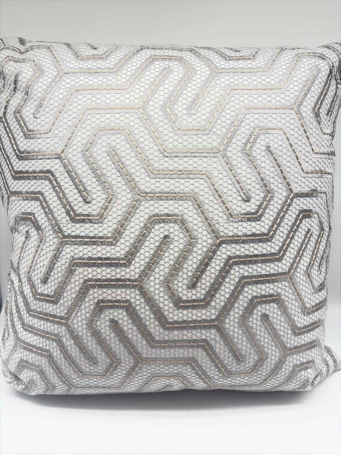 Silver Geometric Pillow | True Fashionistas.