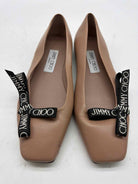 Pre-Owned Jimmy Choo Tan Size 36 Bow Slip On Flats | True Fashionistas.