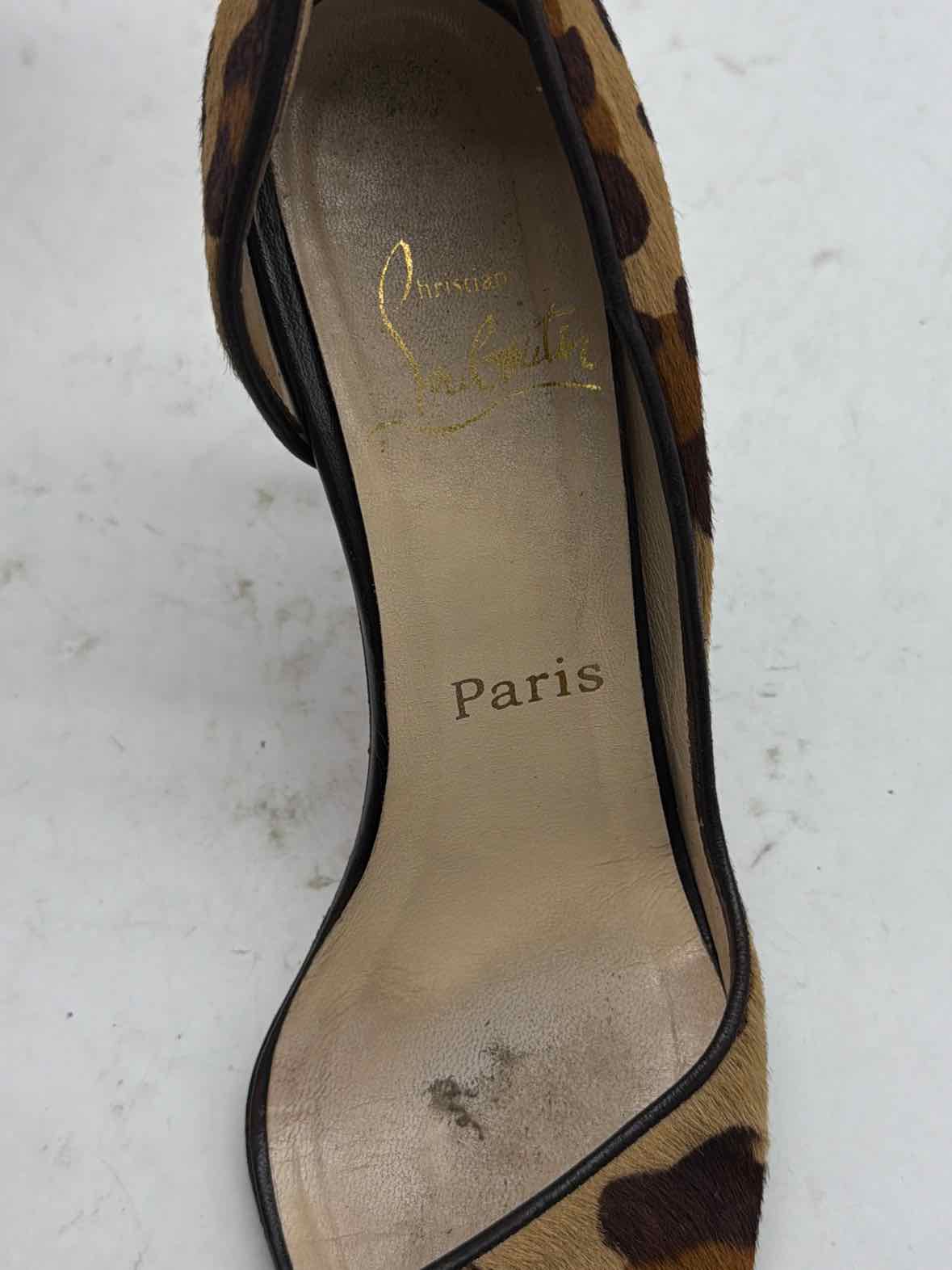 Pre-Owned Christian Louboutin Brown Size 6.5 Leopard D'orsay Heels | True Fashionistas.