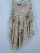 Pre-Owned Love Shack Fancy Ivory Size XS Silk Floral Rowan Skirt Maxi Skirt | True Fashionistas.
