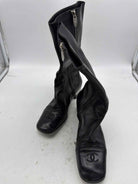 Pre-Owned Chanel Black Size 6.5 Leather Tall Boots | True Fashionistas.