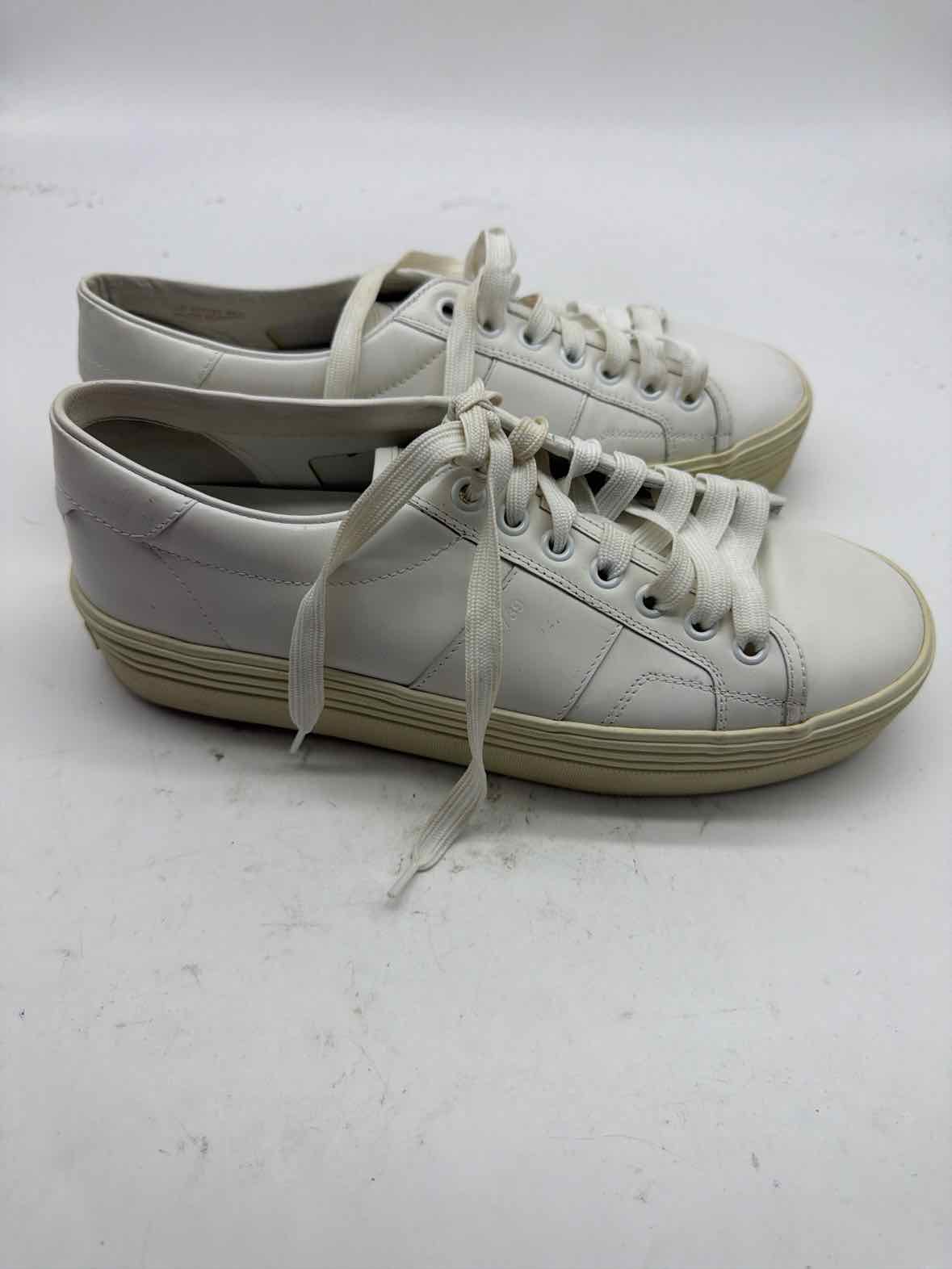 Pre-Owned Saint Laurent White Size 8.5 Fashion Sneaker Athletic Shoes | True Fashionistas.