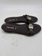 Pre-Owned Prada Brown Size 37.5 Mule Sandals | True Fashionistas.