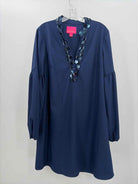 Pre-Owned Lilly Pulitzer Navy Size 12 Embellished Knee Length Long Sleeve Dress | True Fashionistas.