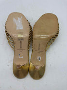 Pre-Owned Larroude Gold Size 7.5 Mule Heels | True Fashionistas.