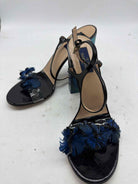 Pre-Owned Valentino Black Size 8.5 Patent Leather Strappy Heels | True Fashionistas.
