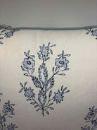 White & Blue Floral Pillow | True Fashionistas.