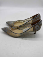 Pre-Owned Jimmy Choo Silver Size 7.5 Lace Pump Heels | True Fashionistas.