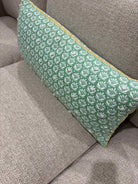 Mint Green & White Cotton Blend Pillow | True Fashionistas.