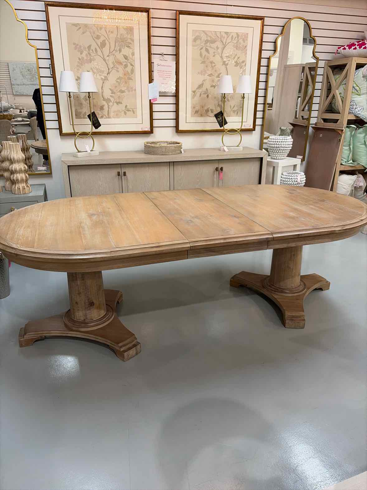 Taupe Wood Dining Room Table w/White Wash | True Fashionistas.