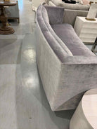 Gray Velvet Buttoned Back Living Room Sofa | True Fashionistas.