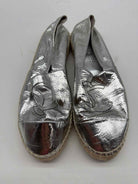Pre-Owned Chanel Silver Size 39 Espadrille Flats | True Fashionistas.